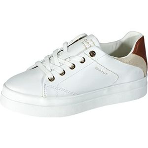 GANT Footwear AVONA Sneakers voor dames, wit/cognac, 39 EU