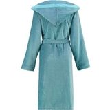Cawö - 6425 - Badjas - Turquoise - 100% Katoen, Capuchon, Velours-kwaliteit, Wasbaar tot 60 °C