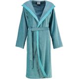 Cawö - 6425 - Badjas - Turquoise - 100% Katoen, Capuchon, Velours-kwaliteit, Wasbaar tot 60 °C