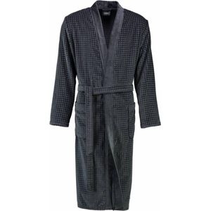 Cawö - 3714 - Badjas - Grijs - Velours (100% Katoen) - Kimono Stijl