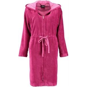 Cawö - Badjas - Pink - Katoen/Polyester - Met Capuchon en Ritssluiting