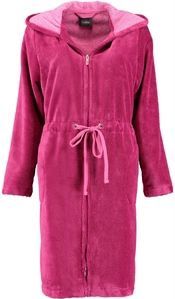 Cawö - Badjas - Pink - Katoen/Polyester - Met Capuchon en Ritssluiting