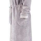 Cawö - 822 - Badjas - Grijs - Met Capuchon en Ritssluiting