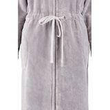 Cawö - 822 - Badjas - Grijs - Met Capuchon en Ritssluiting