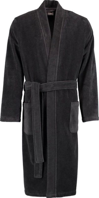 Cawö - 823 - Badjas - Zwart - Kimono Stijl - Hoge Kwaliteit