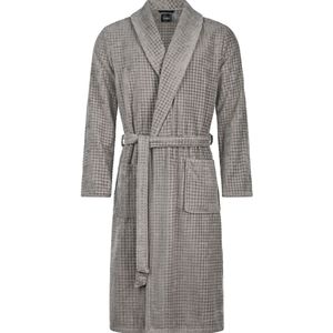 CAWÖ - Badjas - Grijs - 100% Katoen - Wafelstructuur - Luxe Sjaalkraag