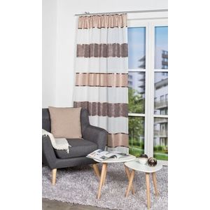 Home Fashion Rideau prêt à l'emploi en tissu cappuccino 175 x 140 cm