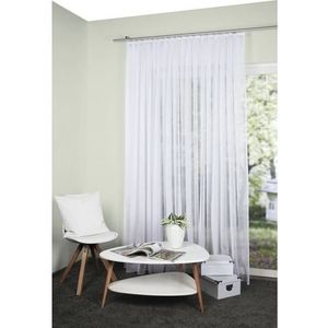 HOMEbasics 41694 Store/gordijn 'FLAMIO', transparante kant-en-klare store, kleur: wit, afmetingen: 245 x 300 cm