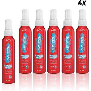 6x Wella New Wave Ultra Strong Power Hold Gel Spray 150 ml