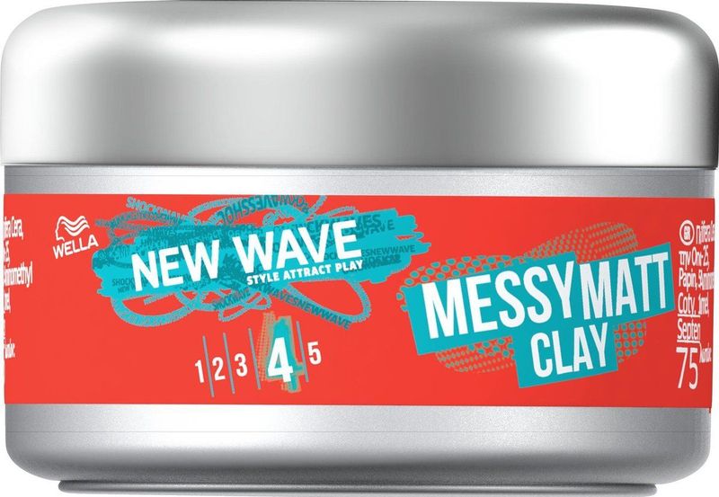 Wella - New Wave Messy Matt Clay - Haarwax - Matte Finish