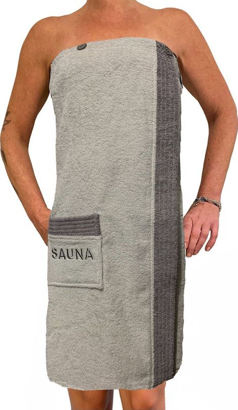 JEMIDI - Sauna Badstof Kilt - Antraciet Grijs - 100% Katoen - Dames of Heren