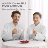 Waffle Badjas - Unisex - Wit - 100% Katoen