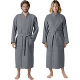 HOMELEVEL - Piqué Badjas - Antraciet - 100% Katoen - Voor Vrouwen en Mannen
