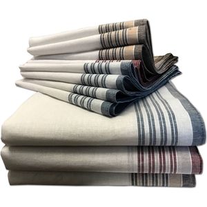 Zakdoeken - 12 Stuks - Katoen - 40 x 40 cm - Assortiment Kleuren