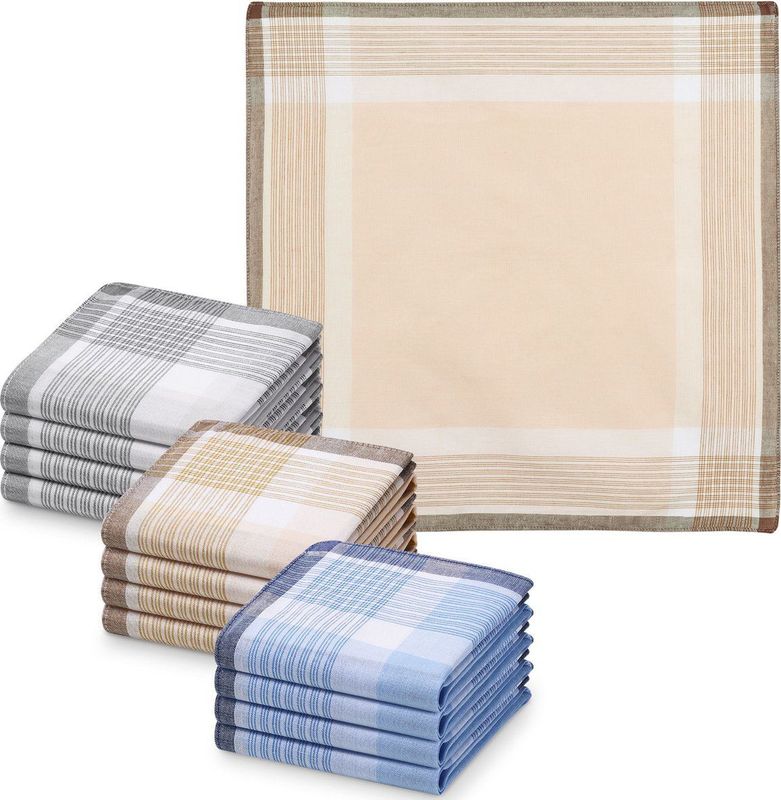 Zakdoeken - 12 Stuks - Katoen - Assorti Kleuren - 40 x 40 cm