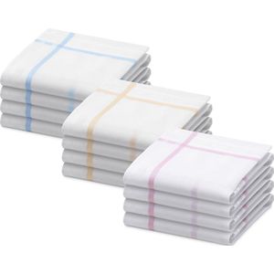 JEMIDI - Dameszakdoeken - 100% Katoen - 30 x 30 cm - Set van 12