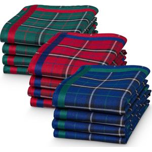 JEMIDI - Dameszakdoeken - Katoen - 30 x 30 cm - Set van 12