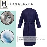 HOMELEVEL - Piqué - Badjas - Blauw - 100% Katoen
