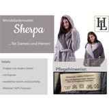 HOMELEVEL - Sherpa Omkeerbare Badjas - Antraciet/Grijs - Lamsvacht-look - Met Capuchon