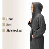 HOMELEVEL - Badstof Badjas - Antraciet - 100% Katoen - Voor Kinderen