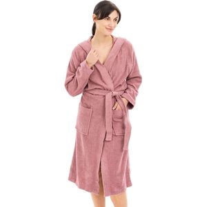 HOMELEVEL Badstof Badjas 100% Katoen Dames Heren Roze Maat M
