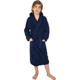 HOMELEVEL - Badstof Badjas - Donkerblauw - 100% Katoen - Voor Kinderen