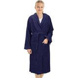 HOMELEVEL - Badstof Badjas - Donkerblauw - 100% Katoen - Voor Kinderen