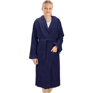 HOMELEVEL - Badstof Badjas - Donkerblauw - 100% Katoen - Voor Kinderen