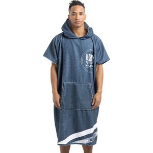 HOMELEVEL - Badponcho - Blauw - 60% Katoen, 40% Polyester, Sneldrogend