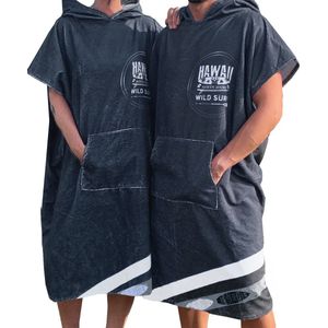 HOMELEVEL - Strandponcho - Donkerblauw - Badstof