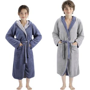 HOMELEVEL - Kinderbadjas - Zacht - Polyester - Verkrijgbaar in Verschillende Kleuren