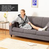 HOMELEVEL - Badstof Badjas - Lichtgrijs - 100% Katoen - Voor Kinderen