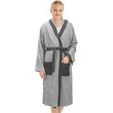 HOMELEVEL - Badstof Badjas - Lichtgrijs - 100% Katoen - Voor Kinderen