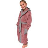 HOMELEVEL - Badstof Badjas - Roze - 100% Katoen - Voor Kinderen