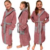 HOMELEVEL - Badstof Badjas - Roze - 100% Katoen - Voor Kinderen