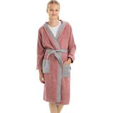 HOMELEVEL - Badstof Badjas - Roze - 100% Katoen - Voor Kinderen
