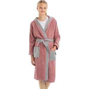 HOMELEVEL - Badstof Badjas - Roze - 100% Katoen - Voor Kinderen
