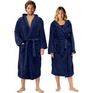 HOMELEVEL - Badjas - Unisex - Met Ceintuur - Zijzakken en Capuchon