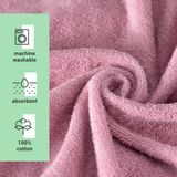 HOMELEVEL badponcho voor dames en heren - Maat S/M strandponcho 100% katoen - Surfponcho volwassenen - Oudroze / Lichtgrijs