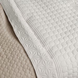 HOMELEVEL Bedsprei Bed & Sofa Dekbedovertrek Bedwieg Sofa Dag Deken Overtrek Bedovertrek XXL Deken Doek Lichtgrijs Maat 240x220cm