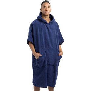 HOMELEVEL - Badponcho - Donkerblauw - 100% Katoen - Sneldrogend