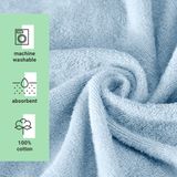 HOMELEVEL badponcho voor dames en heren - Maat S-M strandponcho 100% katoen - Surfponcho volwassenen - Lichtblauw