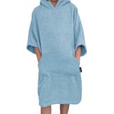 HOMELEVEL badponcho voor dames en heren - Maat S-M strandponcho 100% katoen - Surfponcho volwassenen - Lichtblauw