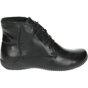 Josef Seibel - Naly 09 - Hoge Veterschoenen - Zwart - Textiel - Vetersluiting