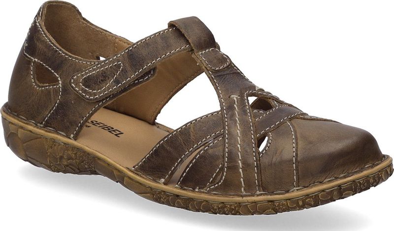 Sandaal - Rosalie - Effen - Leer - Velcro Sluiting - Platte Hak