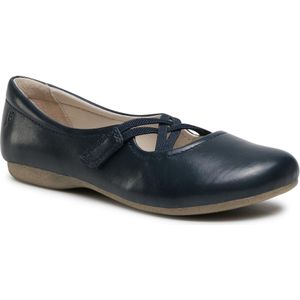 Ballerina - 'Fiona' - Effen - Leer - Velcro Sluiting - Platte Hak