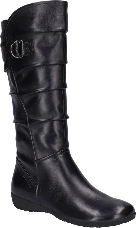 Seibel - Dameslaarzen - Zwart - Leer - Sleehak 3 cm