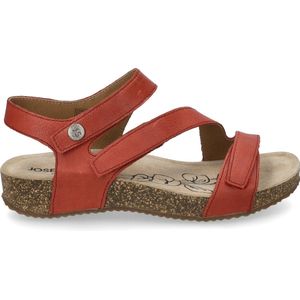 Tonga - Plateausandalen - Rood - Leer - Klittenbandsluiting