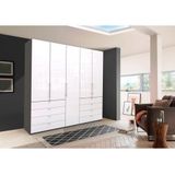 WIEMANN Falttürenschrank "Loft, hochwertige Glasfront, Metallgriffe, viel Stauraum", (3 Breiten: 200cm/250cm/300cm, Höhe: 236cm), Qualität trifft edles Design, 8 Schubkästen, 6 Türen