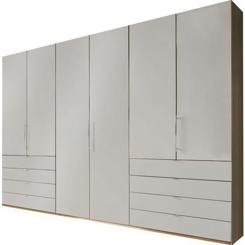 WIEMANN Falttürenschrank "Loft, hochwertige Glasfront, Metallgriffe, viel Stauraum", (3 Breiten: 200cm/250cm/300cm, Höhe: 236cm), Qualität trifft edles Design, 8 Schubkästen, 6 Türen